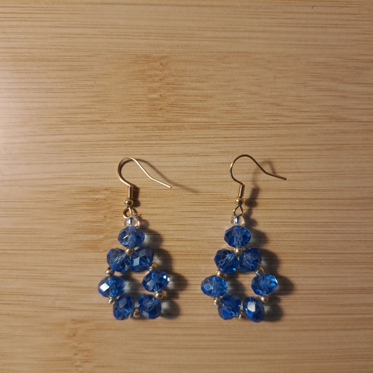 Boucles d'oreilles petals -bleues